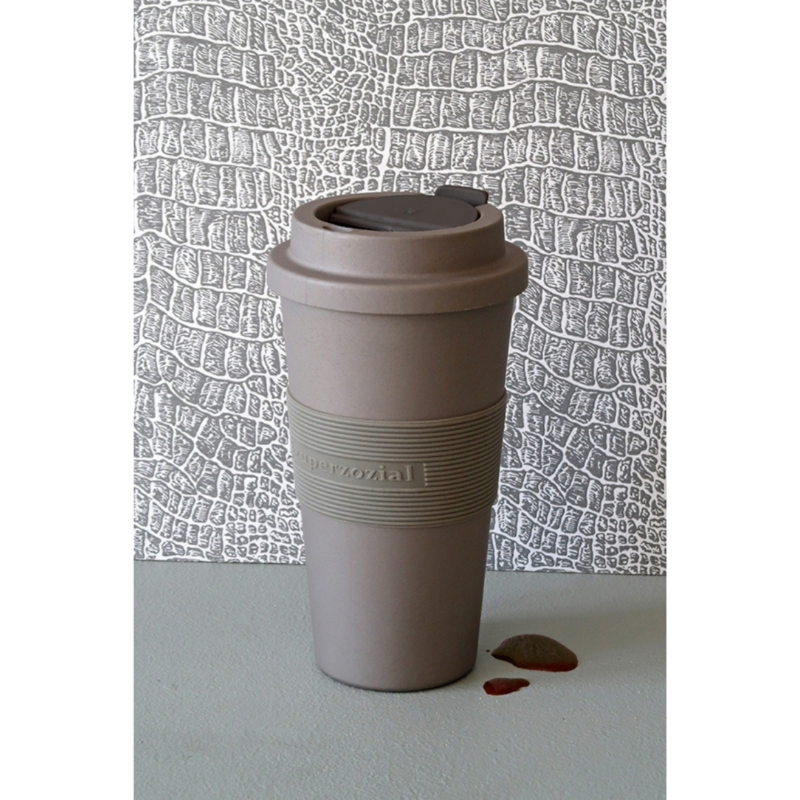 Zuperzozial reisbeker Time-Out bruin 480 ml