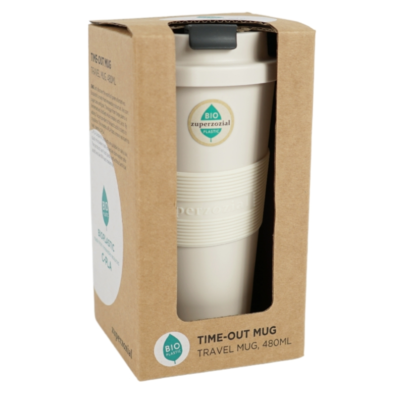 Zuperzozial reisbeker Time-Out wit 480 ml