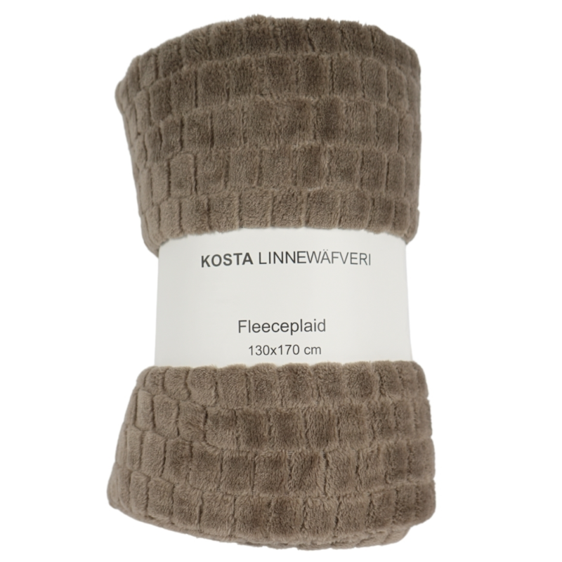 Kosta Linnewafveri fleeceplaid bruin 130 x 170 cm