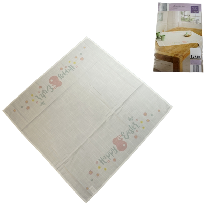 Tukan tafelkleed Pasen wit 90x90 cm