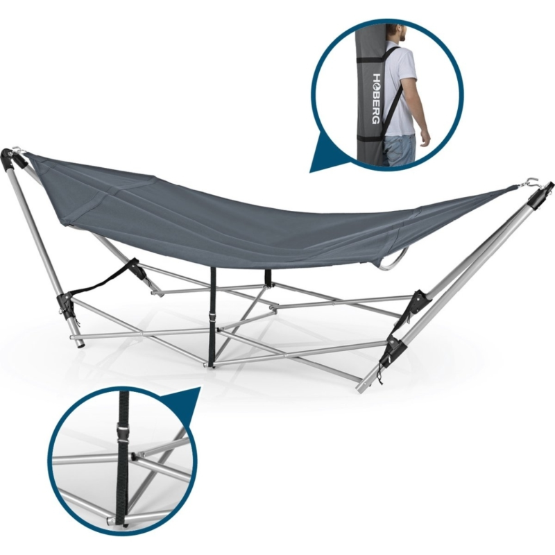 Hangmat met inklapbaar frame 241 cm