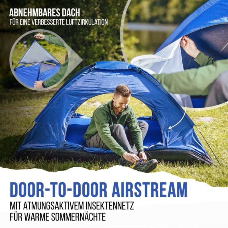 Campunity tent met geïntegreerd luchtbed 230 cm