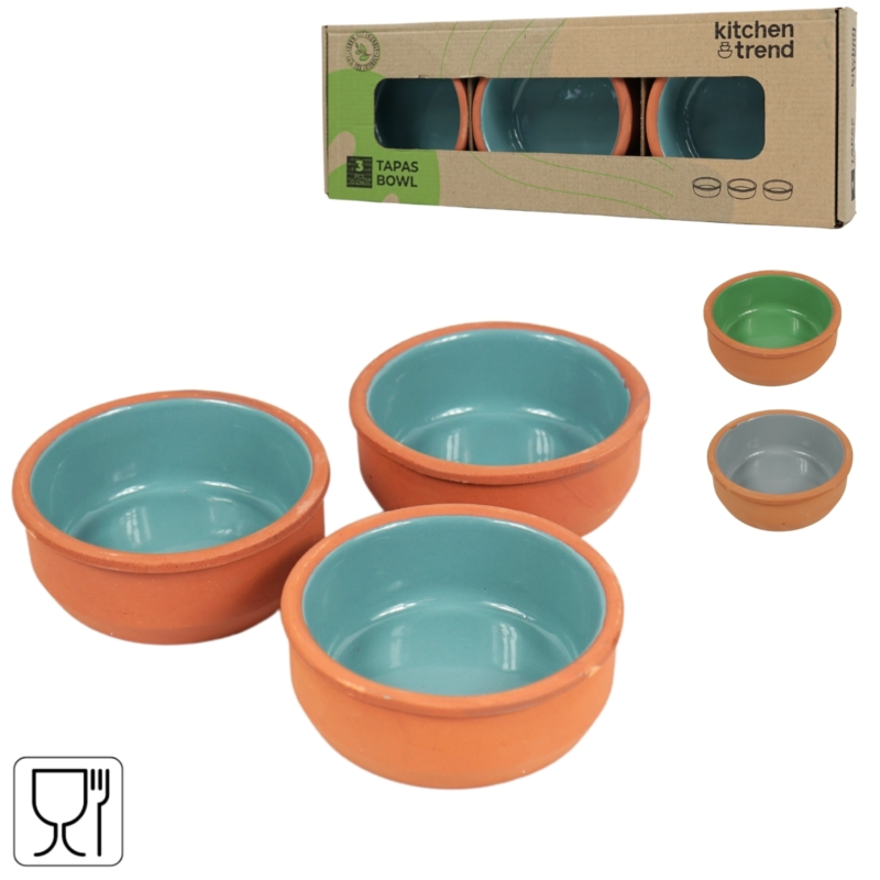 Kitchentrend Tapas-Schalen 12 cm 3 Stück 3 sortiert