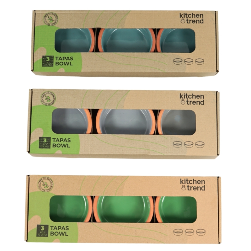 Kitchentrend Tapas-Schalen 12 cm 3 Stück 3 sortiert