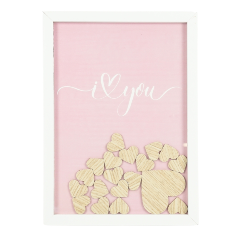 Fotolijst A4 gastenboek met hartjes 21 x 29,7 cm