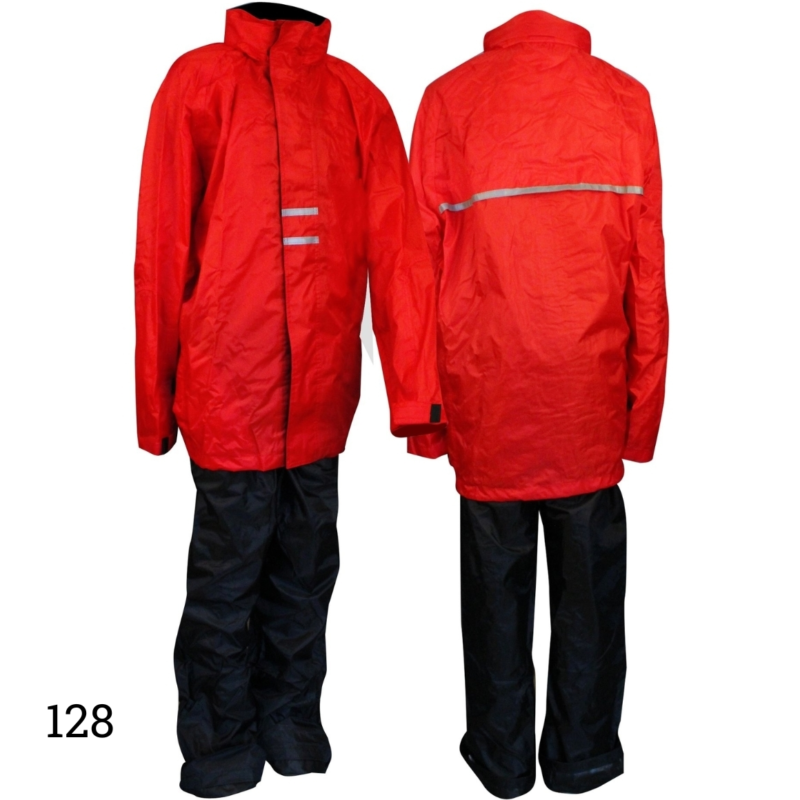 Ralka regenpak rood/zwart maat 128