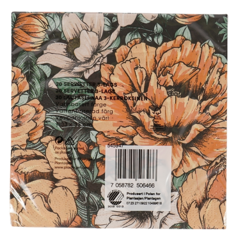 Servetten bloemen 33 x 33 cm 3-laags 20 stuks