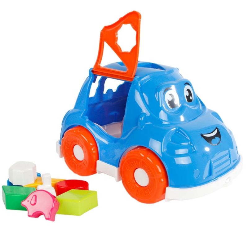 Mini Club vormenstoof auto blauw 25 cm