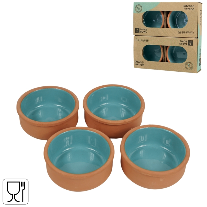 Kitchentrend tapas schalen blauw 8 cm 4 stuks