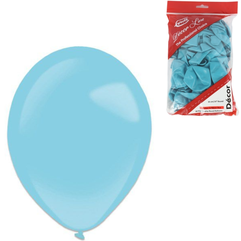 Everts ballonnen Decor Fashion Caribbean Blue 35 cm 50 stuks