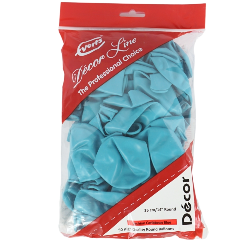 Everts ballonnen Decor Fashion Caribbean Blue 35 cm 50 stuks