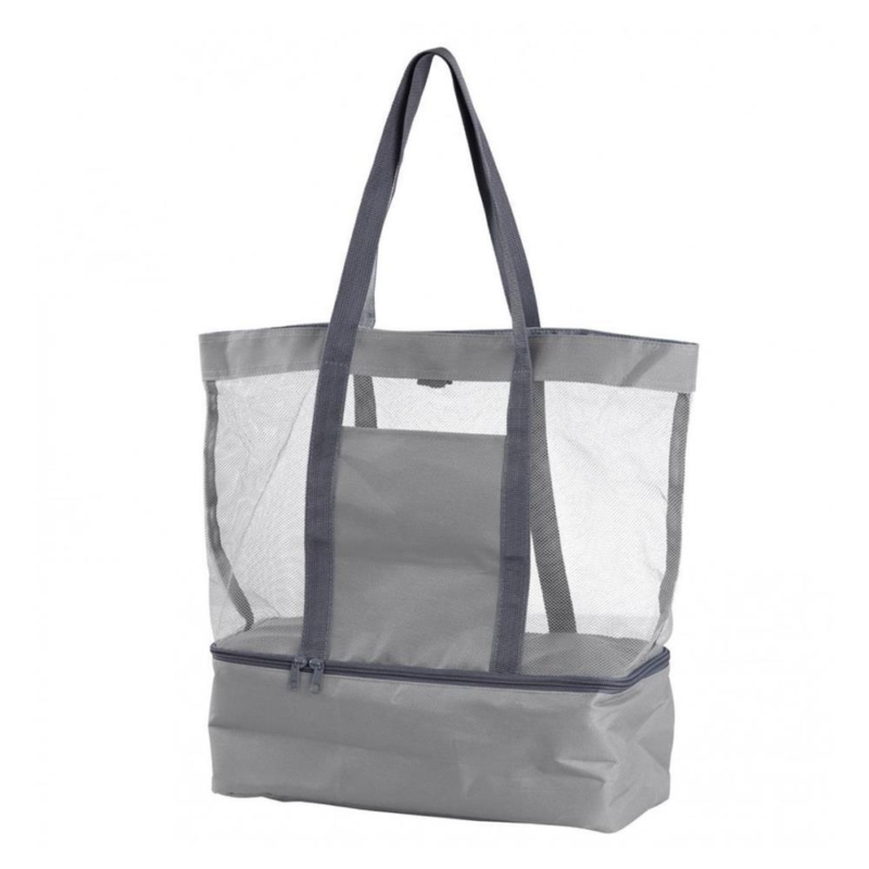 Strandtas met koelcompartiment grijs 53 cm