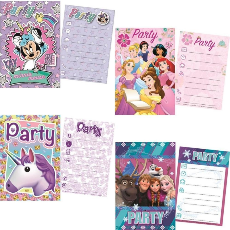 Uitnodigingen met enveloppen 15 cm assorti set van 5