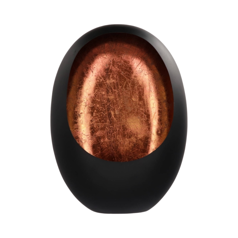 Theelichthouder Marrakech Egg zwart/koperkleurig 40 cm