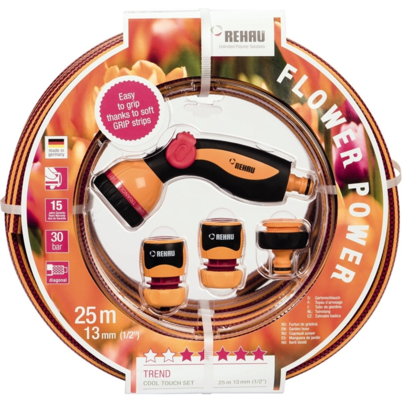 Rehau tuinslang met sproeier 25 meter set van 5
