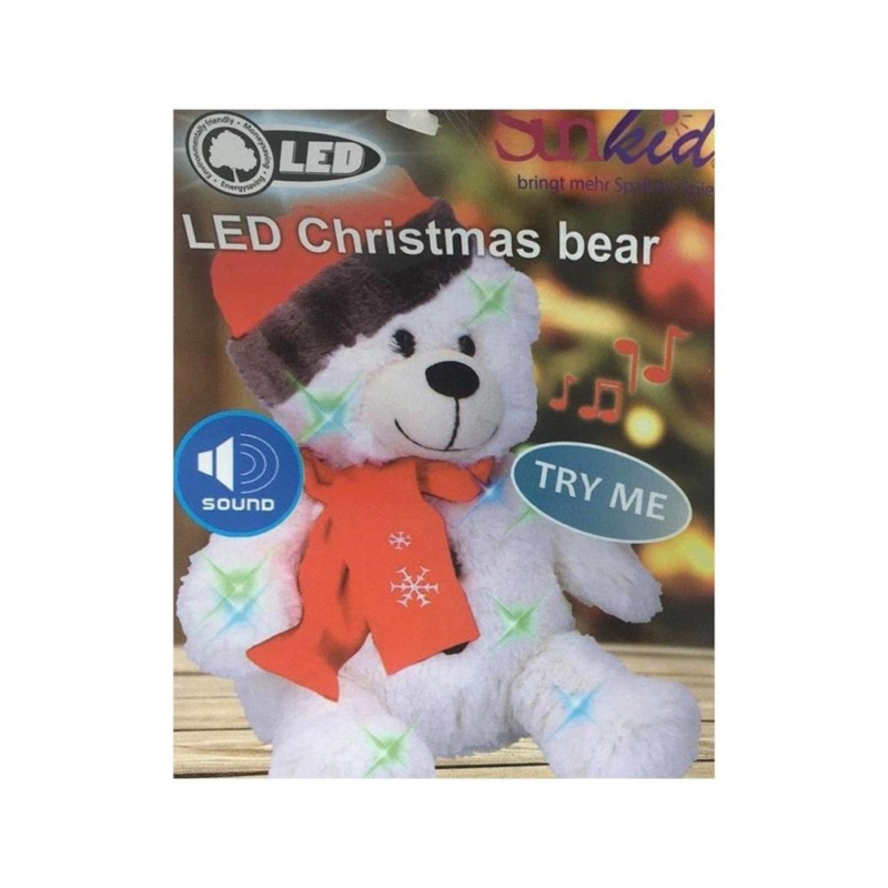 Pluche kerst beer met licht en muziek