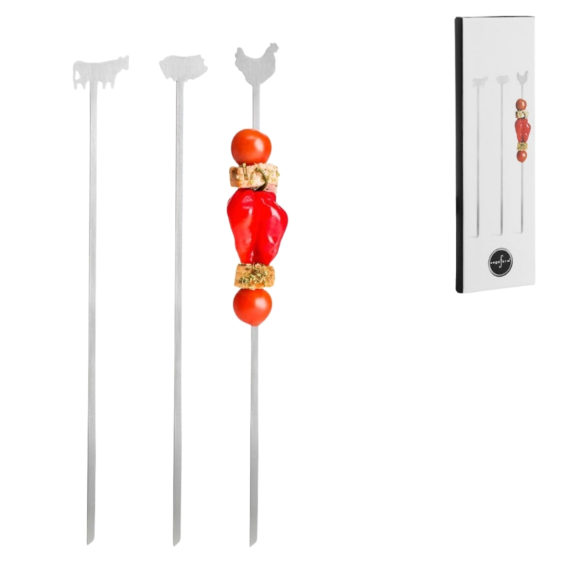 Sagaform barbecue spiezen rvs 34 cm set van 3