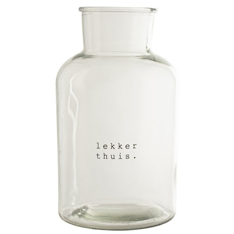 Gusta vaas Lekker Thuis groot glas 30 cm