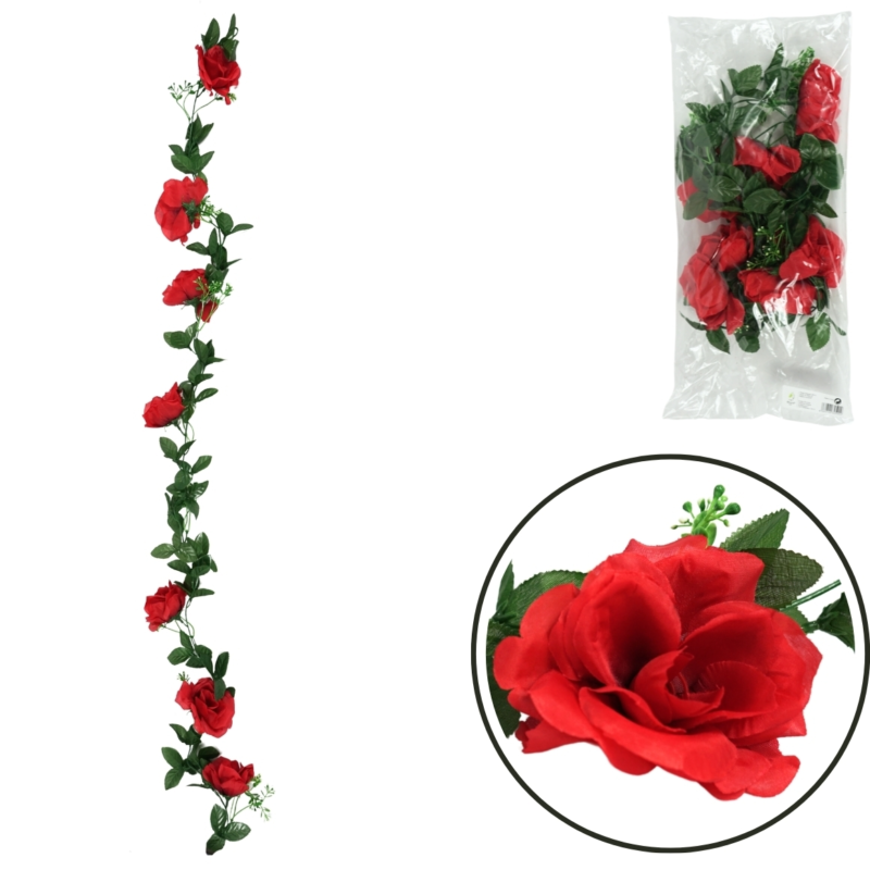 Guirlande rode rozen 160 cm