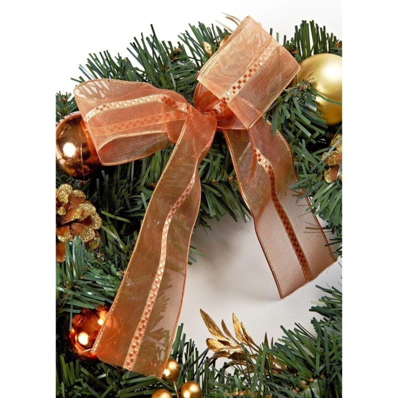 Kerstkrans met dennenappels en kerstballen 30 cm