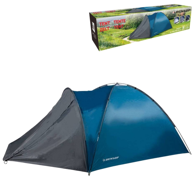 Dunlop koepeltent 2-persoons blauw 210 cm