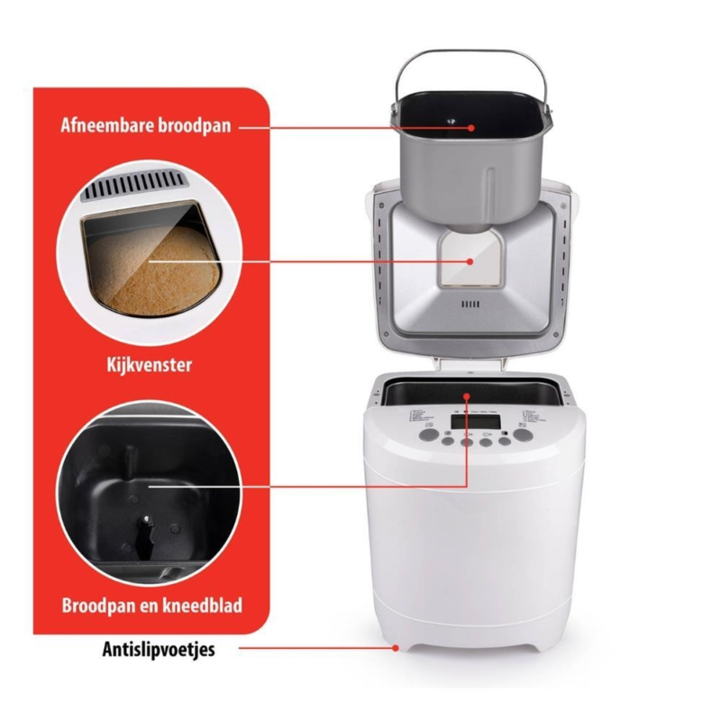 Alpina Broodbakmachine EU stekker LCD display wit 2 l
