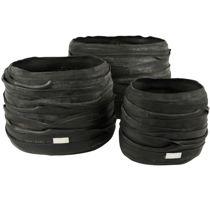 Design Blumentopf recycelter Fahrradreifen Moniek Vanden Berghe 3er-Set