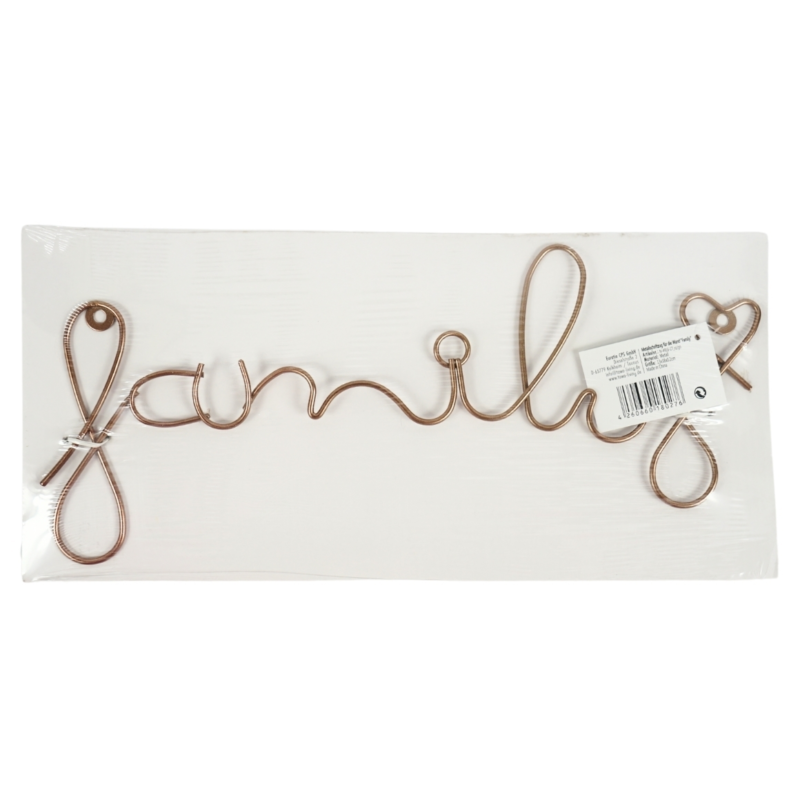 Wanddecoratie letters Family metaal roségoudkleurig 38 cm