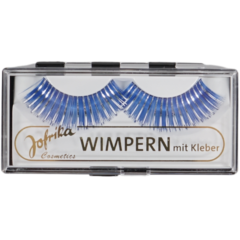 Jofrika cosmetics kunstwimpers blauw/zilver 9,5 cm B-keus