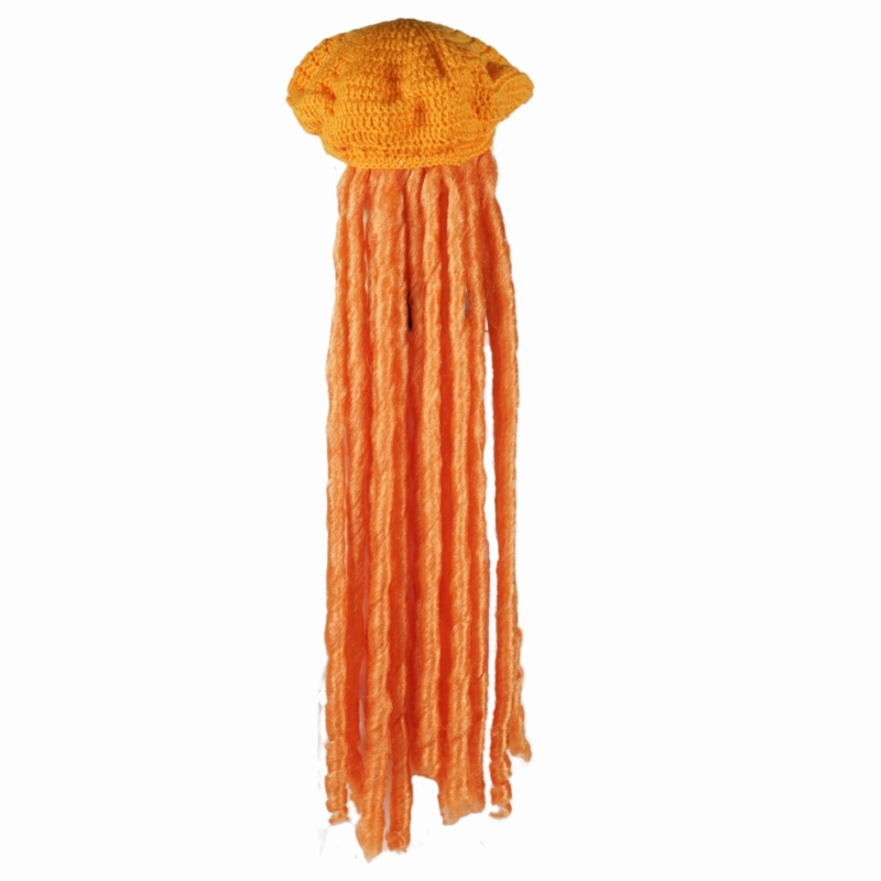 Rasta muts oranje 67 cm