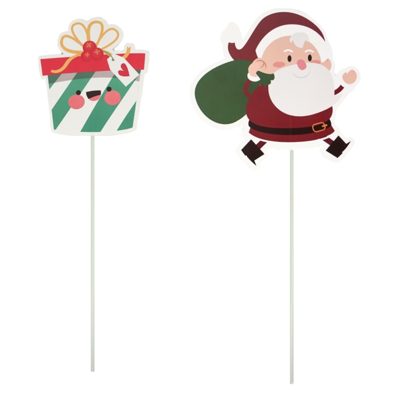 Kerstfiguur op stok 60 cm 4 assorti
