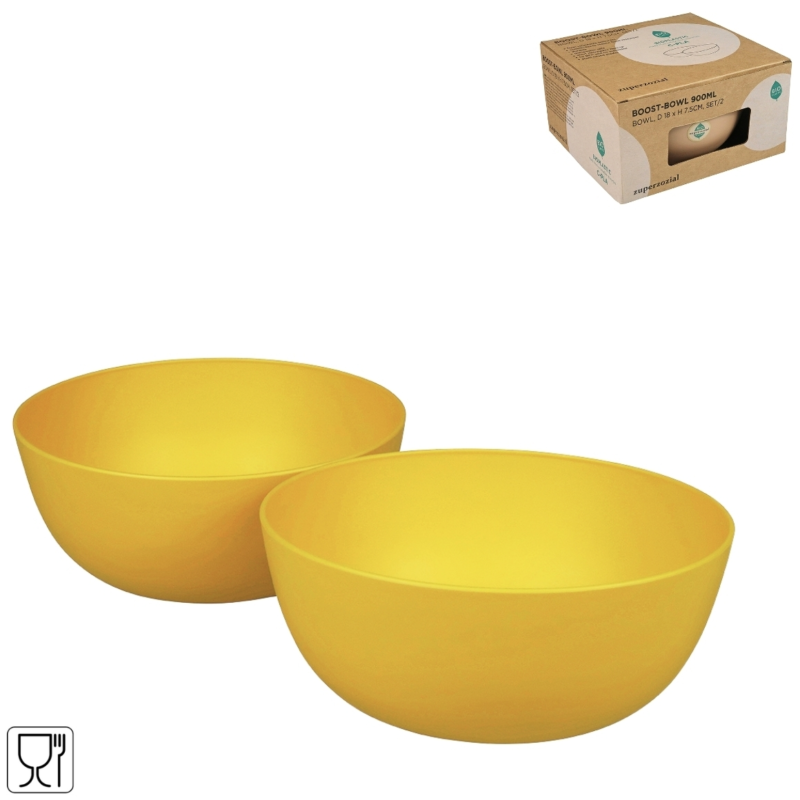 Zuperzozial kom Boost geel 18 cm set van 2