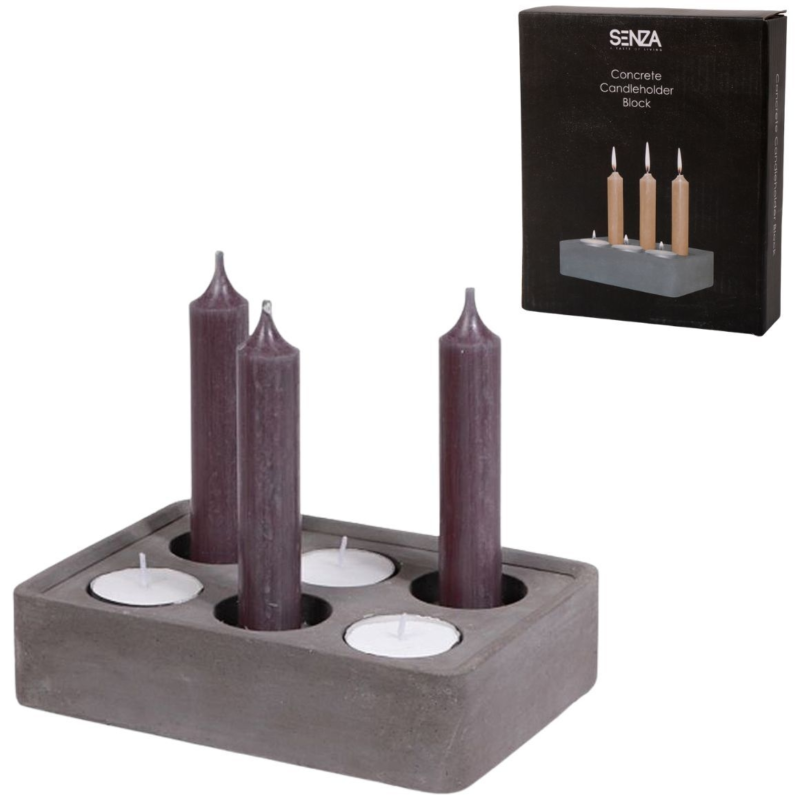 SENZA kandelaar beton grijs 17 cm