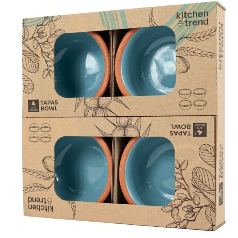 Kitchentrend tapas schalen blauw 10 cm 4 stuks