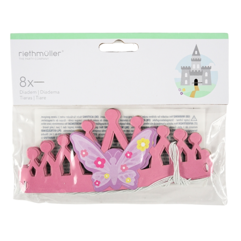 Partyhut Krönchen Prinzessin Papier 16 cm 8 Stück