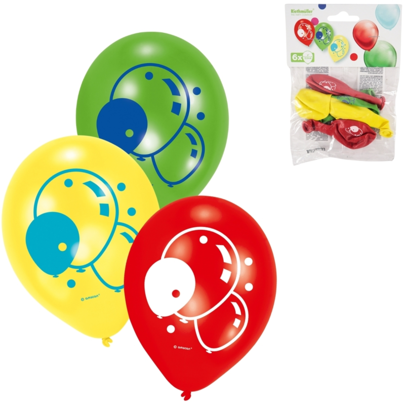 Luftballons mit Ballondruck mehrfarbig 22,8 cm 6 Stück