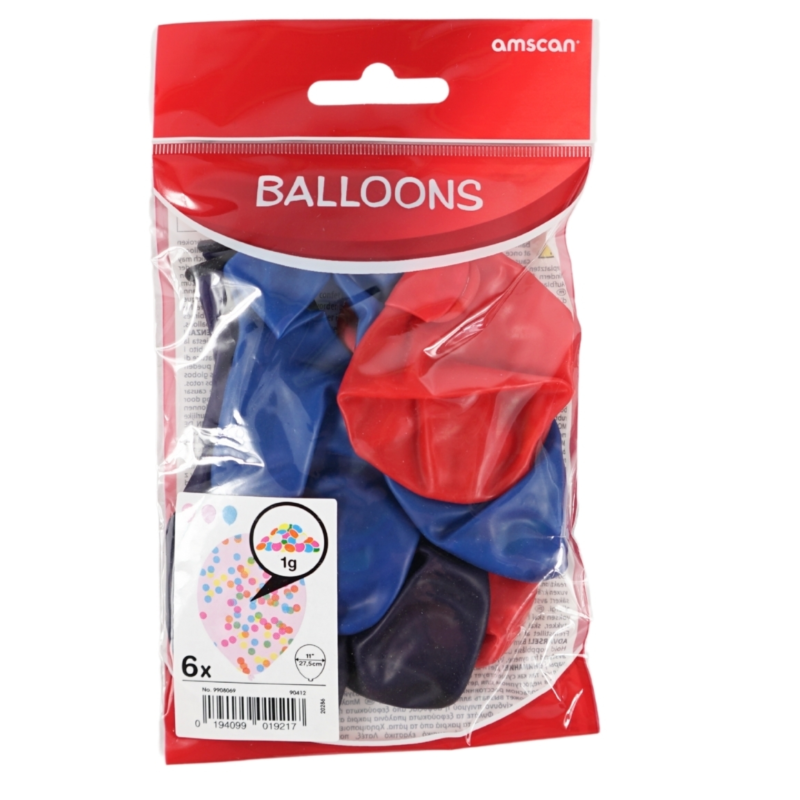 Amscan ballonnen confetti 27,5 cm 6 stuks