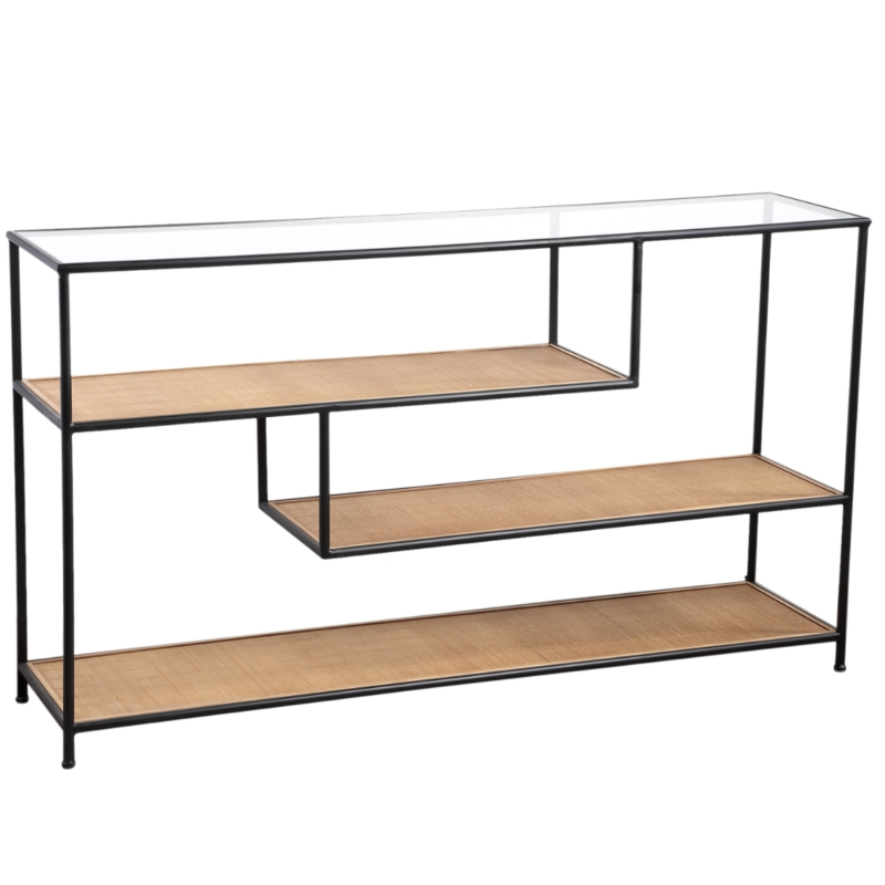 PTMD Beistelltisch Dunja Metall-Bambus 140 cm