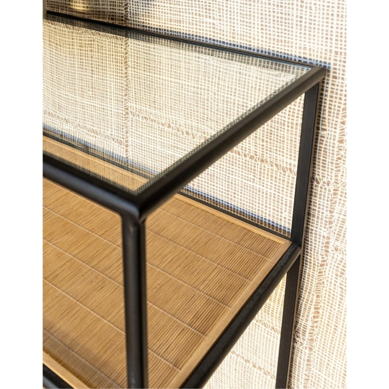 PTMD Beistelltisch Dunja Metall-Bambus 140 cm