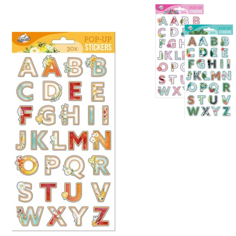 Craft Universe 3D pop-up stickers 28 cm 3 assorti