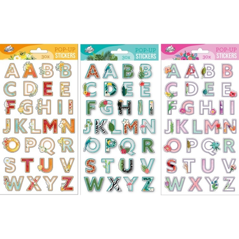 Craft Universe 3D pop-up stickers 28 cm 3 assorti