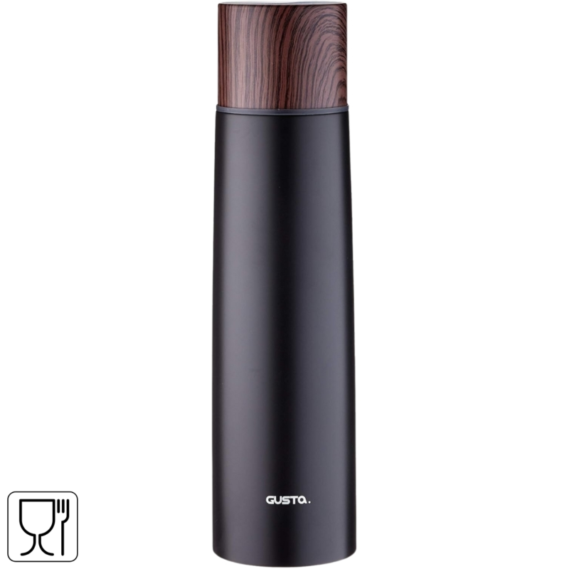 Gusta thermosfles rvs zwart 1 L