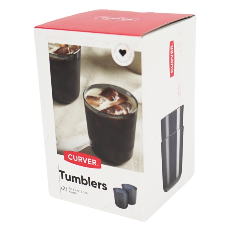 Curver beker zwart 8,6 cm set van 2