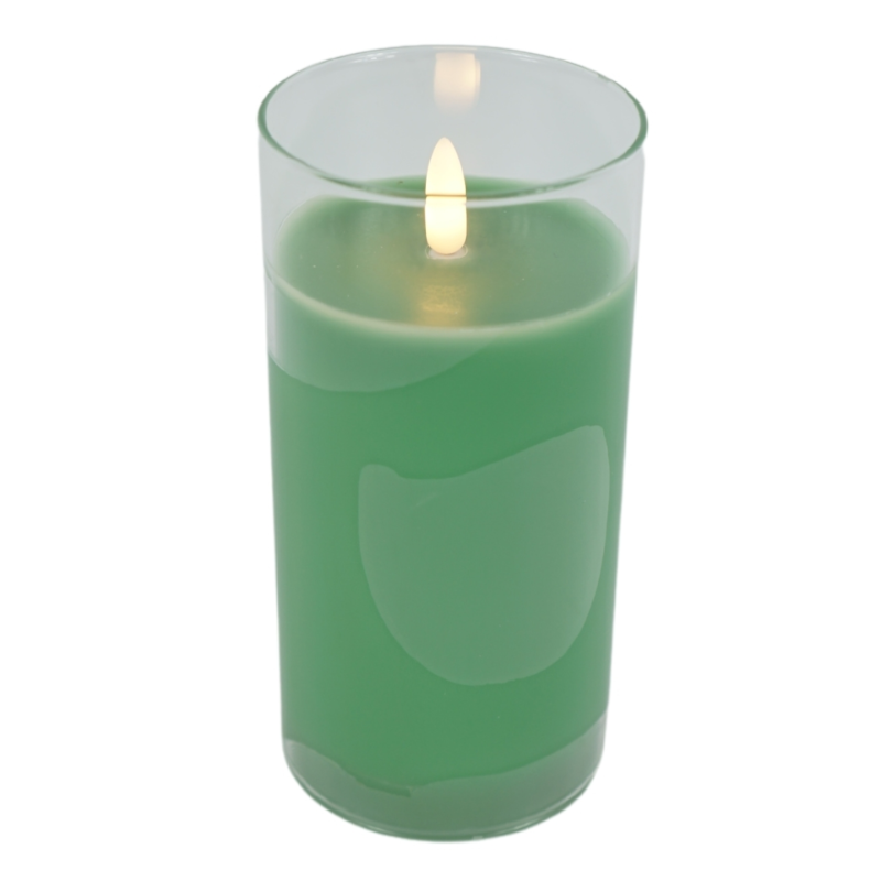 Stern Fabrik LED kaars timer op batterij groen 15 cm