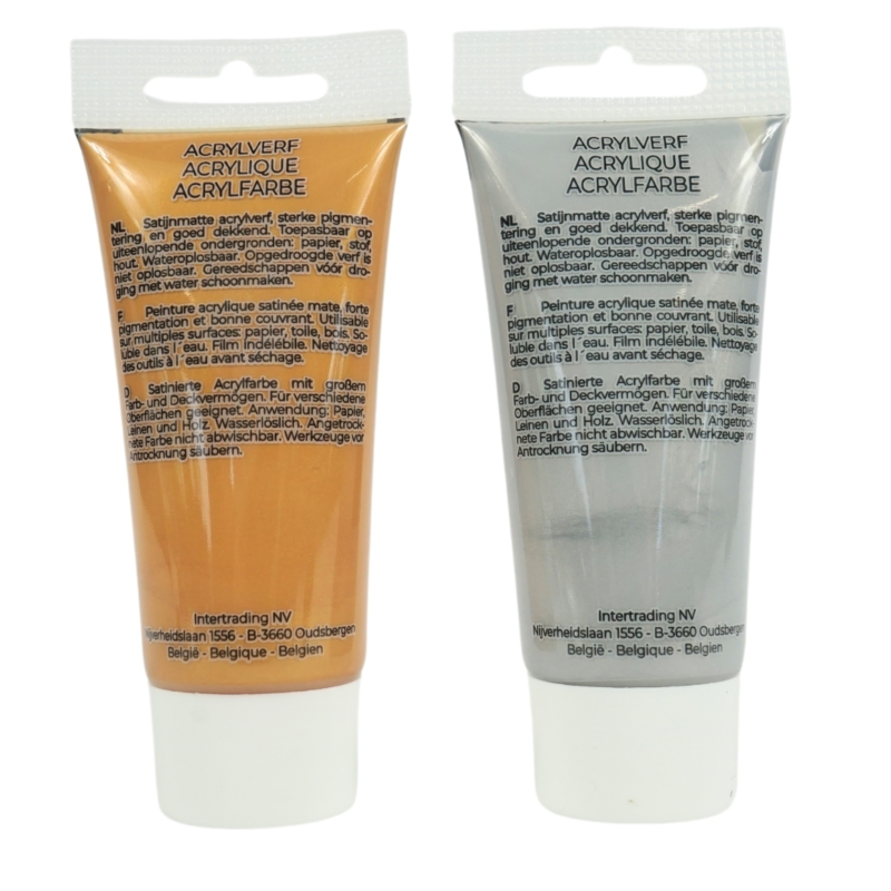 Raphaëllo acrylverf goud en zilver set 2 x 60 ml