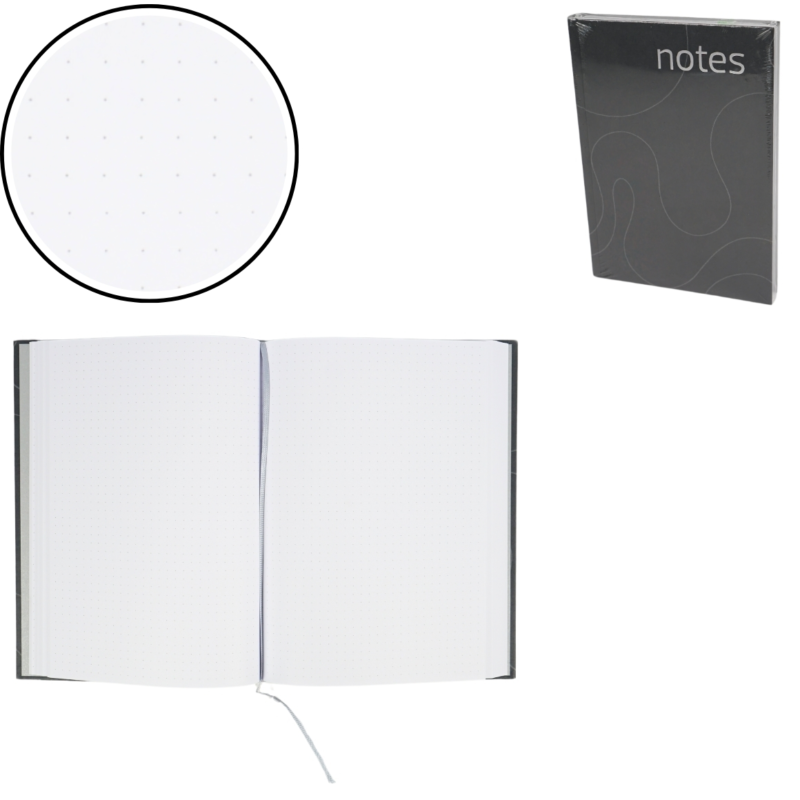 Notitieboek dotted zwart A5
