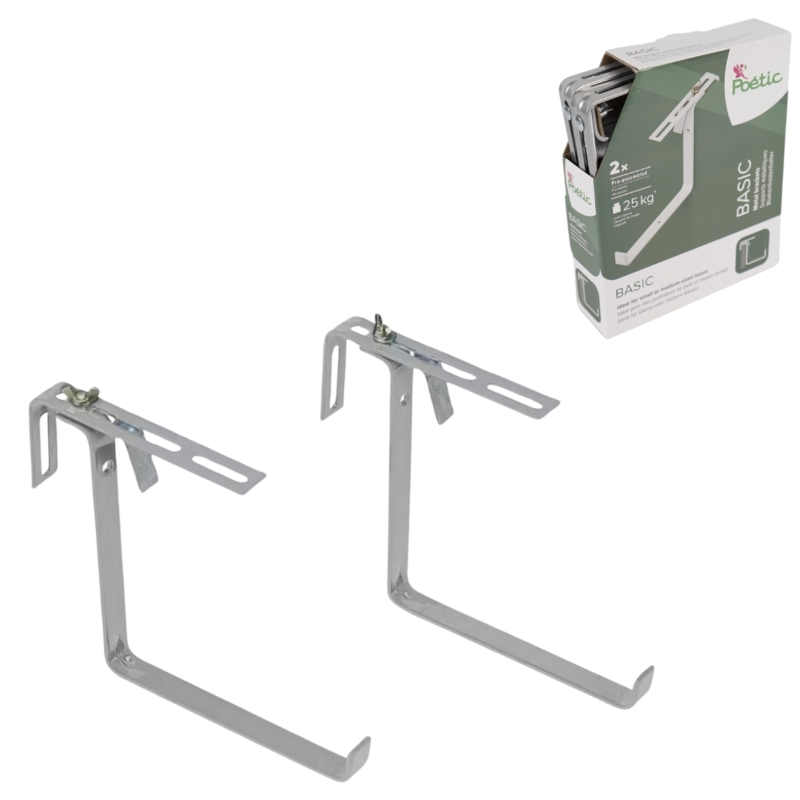 Poétic plantenbak beugel Basic grijs set van 2