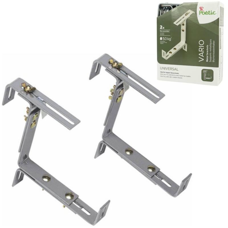 Poetic plantenbak beugel Vario aluminium 22 cm set van 2