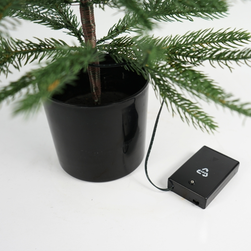 Kunst kerstboom met LED op batterij 60 cm