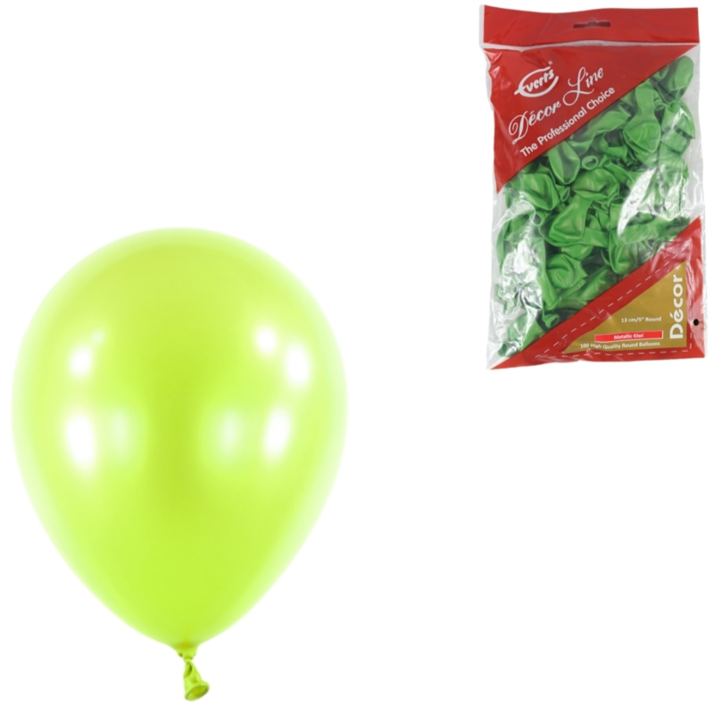 Everts ballonnen Metallic kiwi groen 13 cm 100 stuks